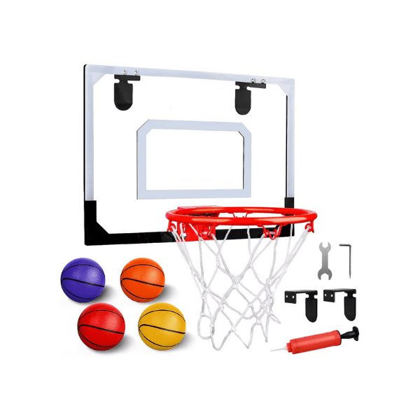 Indoor Basketball Hoop Set Home Toy - Indoor Shooting Ball Game Sport for Child Children Kids , Mini Basketball Hoop for Door with 4 Balls Indoor Games - Tophatter Daily Deals