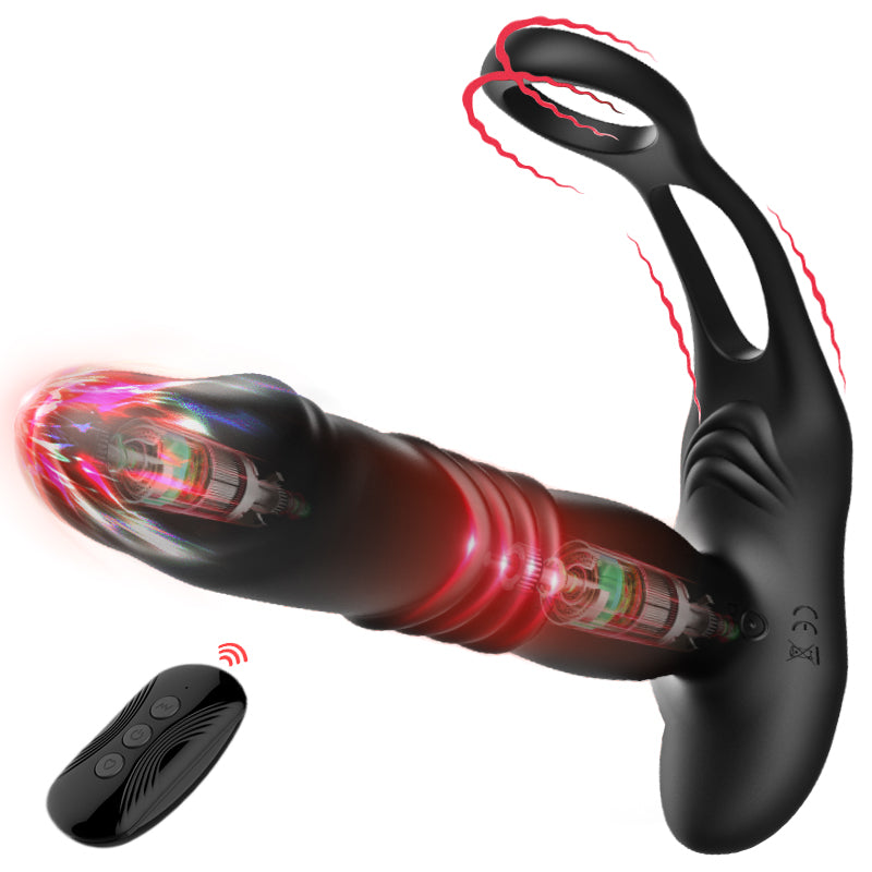 SAUL - Prostate Climax Thrusting Anal Training Prostate Massager Black Anal Toys - Tophatter Daily Deals
