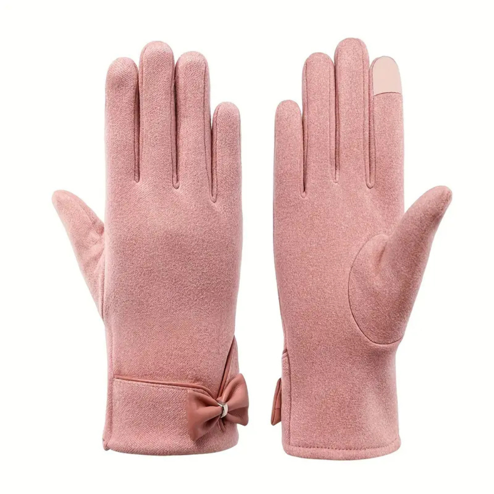 Warm Womens Touchscreen Gloves - Short Fitted Suede Winter - Tophatter Daily Deals