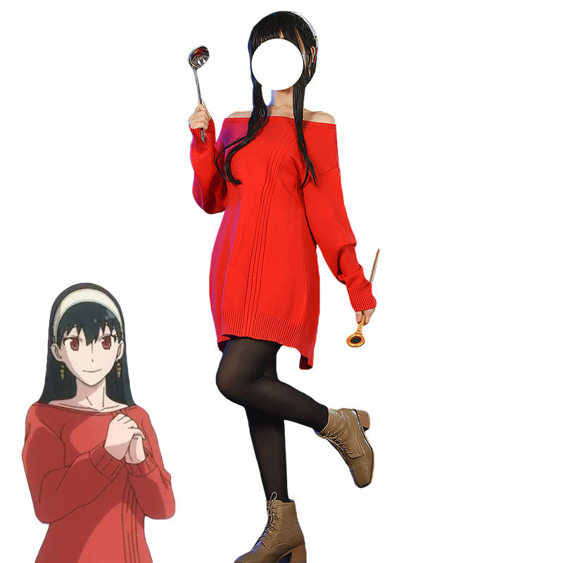 SPY X FAMILY Yor Forger Famliy Red Sweater Cosplay Costume Costume - Tophatter Daily Deals