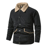 Warm Cozy Men's Jacket - Mid Length Corduroy Sherpa - Tophatter Daily Deals