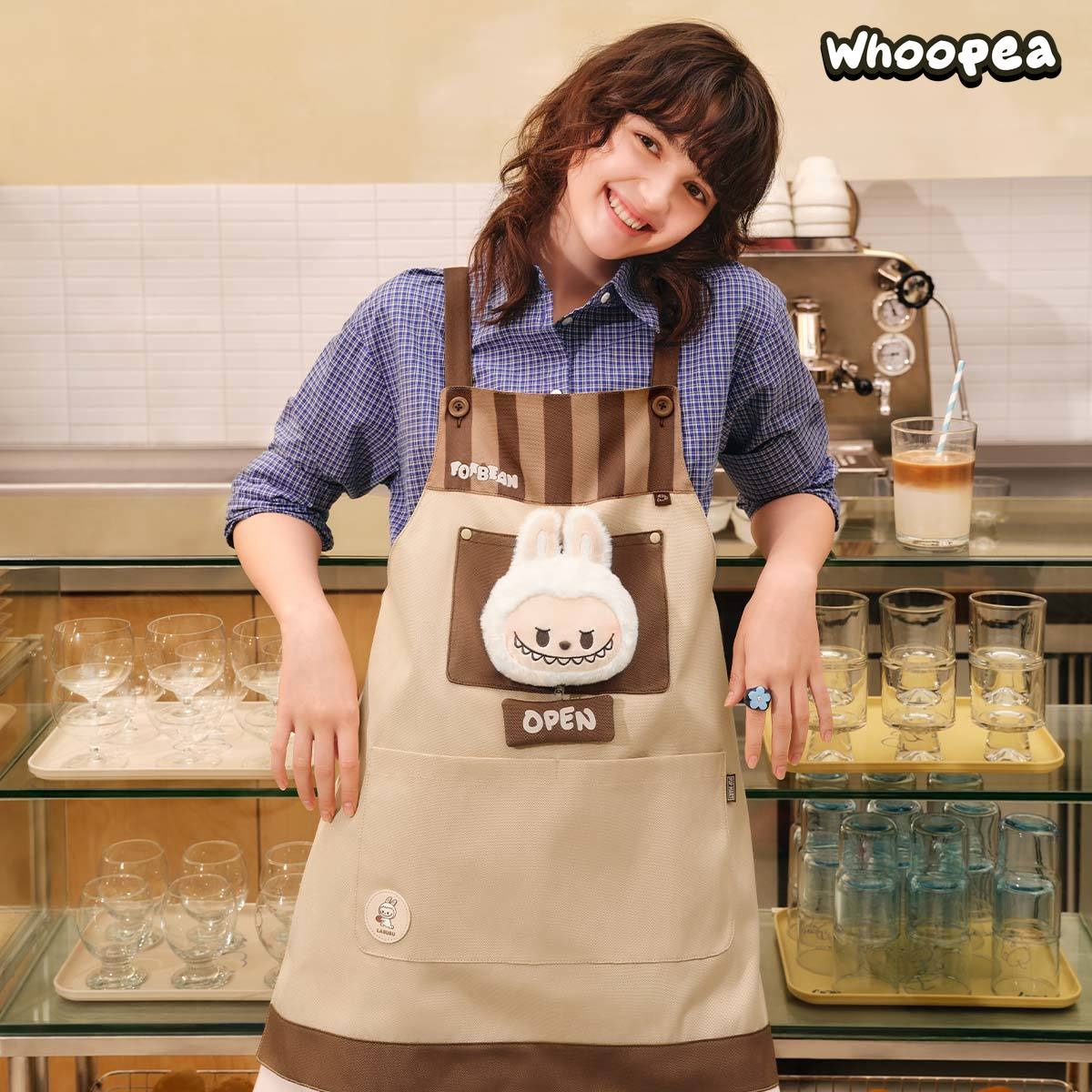 POP BEAN Coffee Factory Series-LABUBU Apron - Tophatter Daily Deals