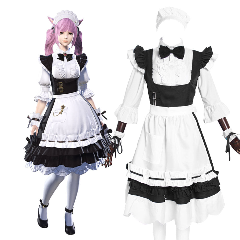 Final Fantasy XIV Housemaid's Apron Dress Cosplay Costume Costume - Tophatter Daily Deals