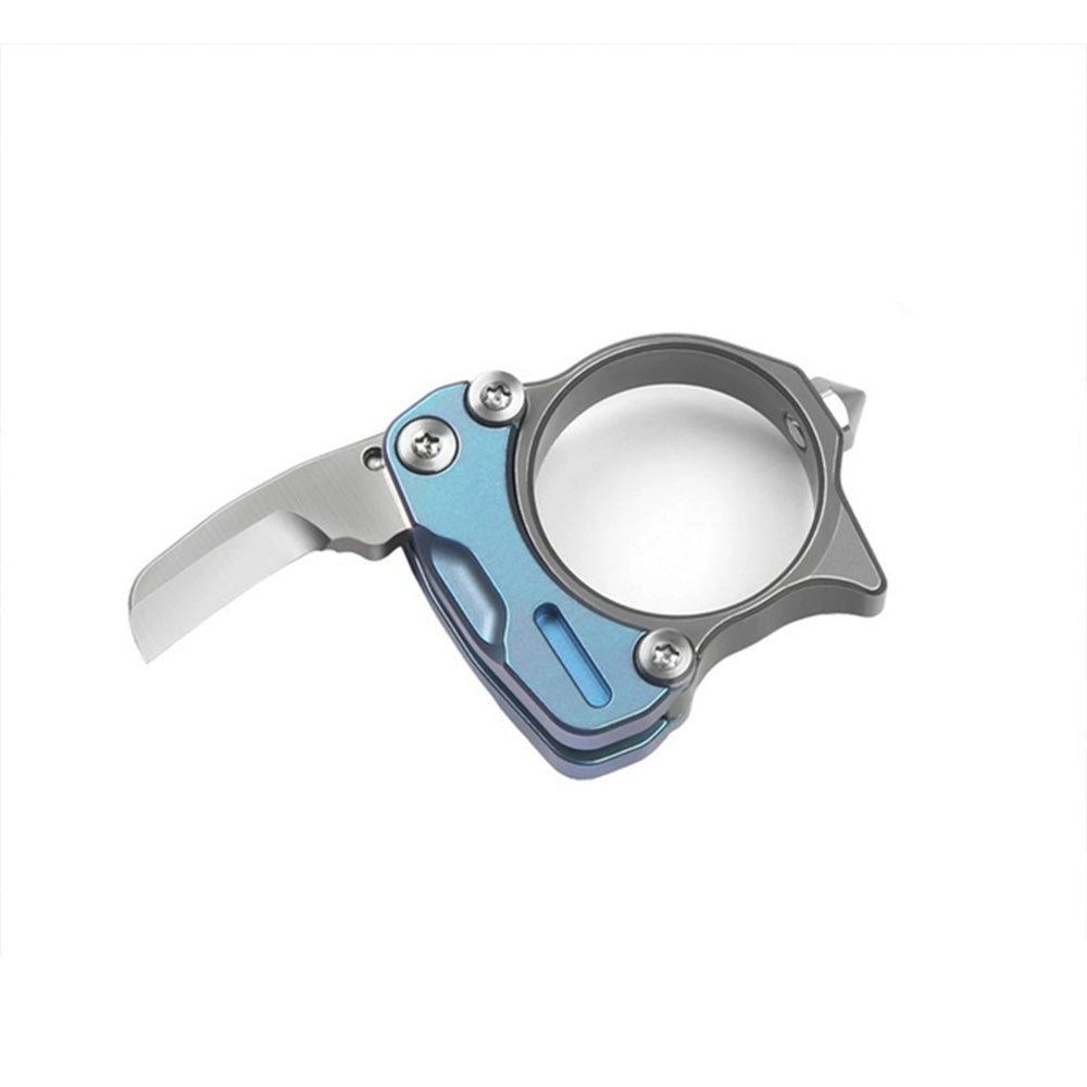 Zyac Titanium Alloy Ring Knife Blue - Tophatter Daily Deals