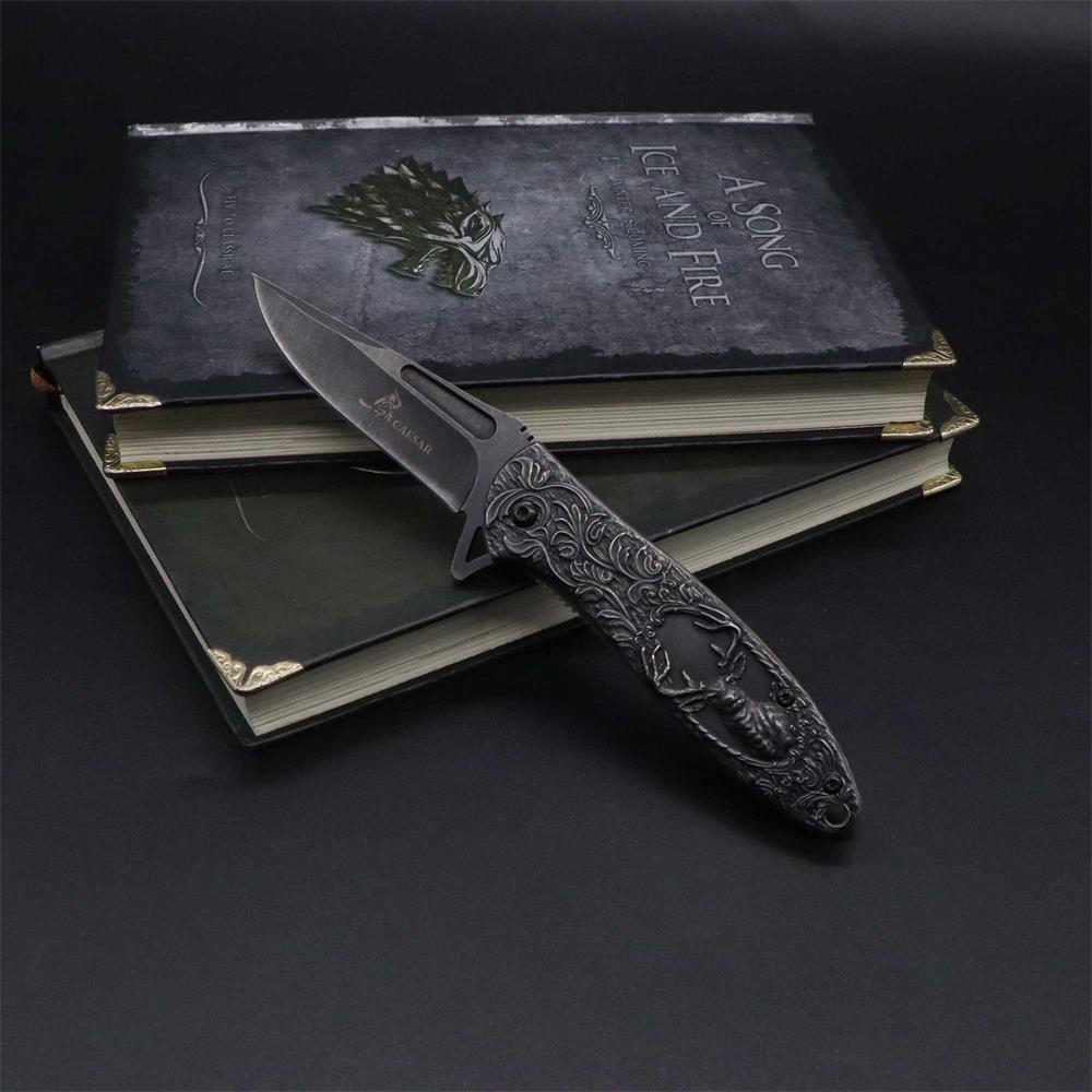 Fantastic Reindeer in the Mirror Folding Knife - Tophatter Daily Deals