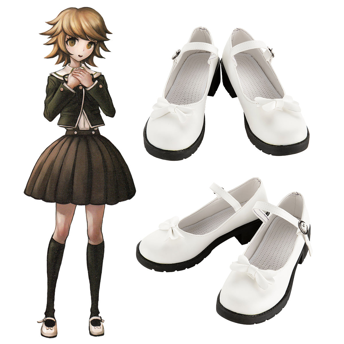 Danganronpa Dangan Ronpa : Trigger Happy Havoc Chihiro Fujisaki White Cosplay Shoes Shoes/Boots - Tophatter Daily Deals