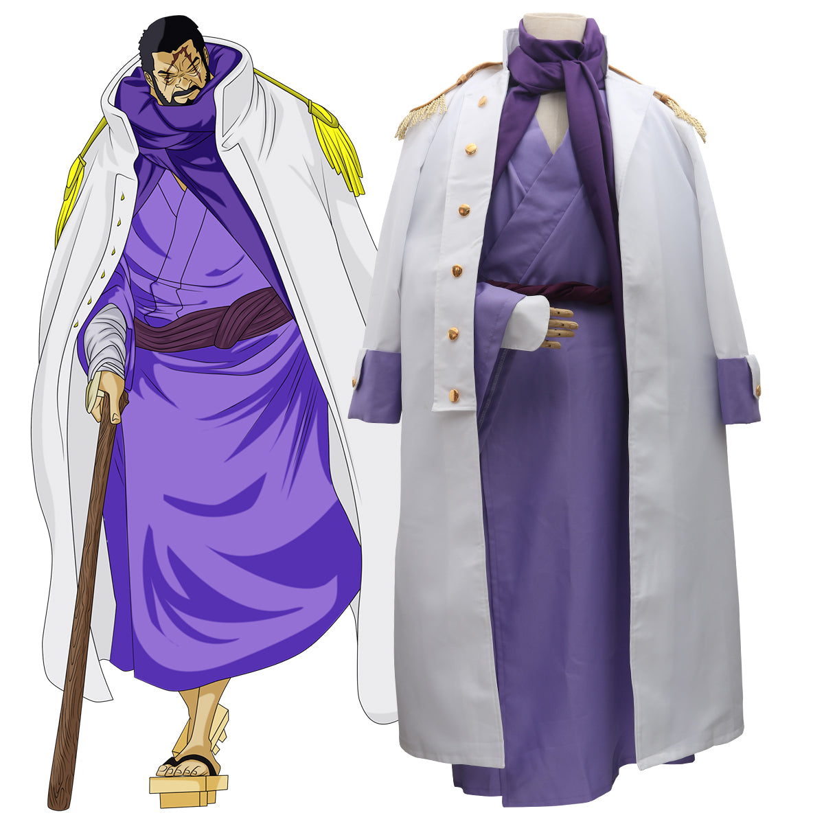 One Piece Fujitora Issho Cosplay Costume Costume - Tophatter Daily Deals