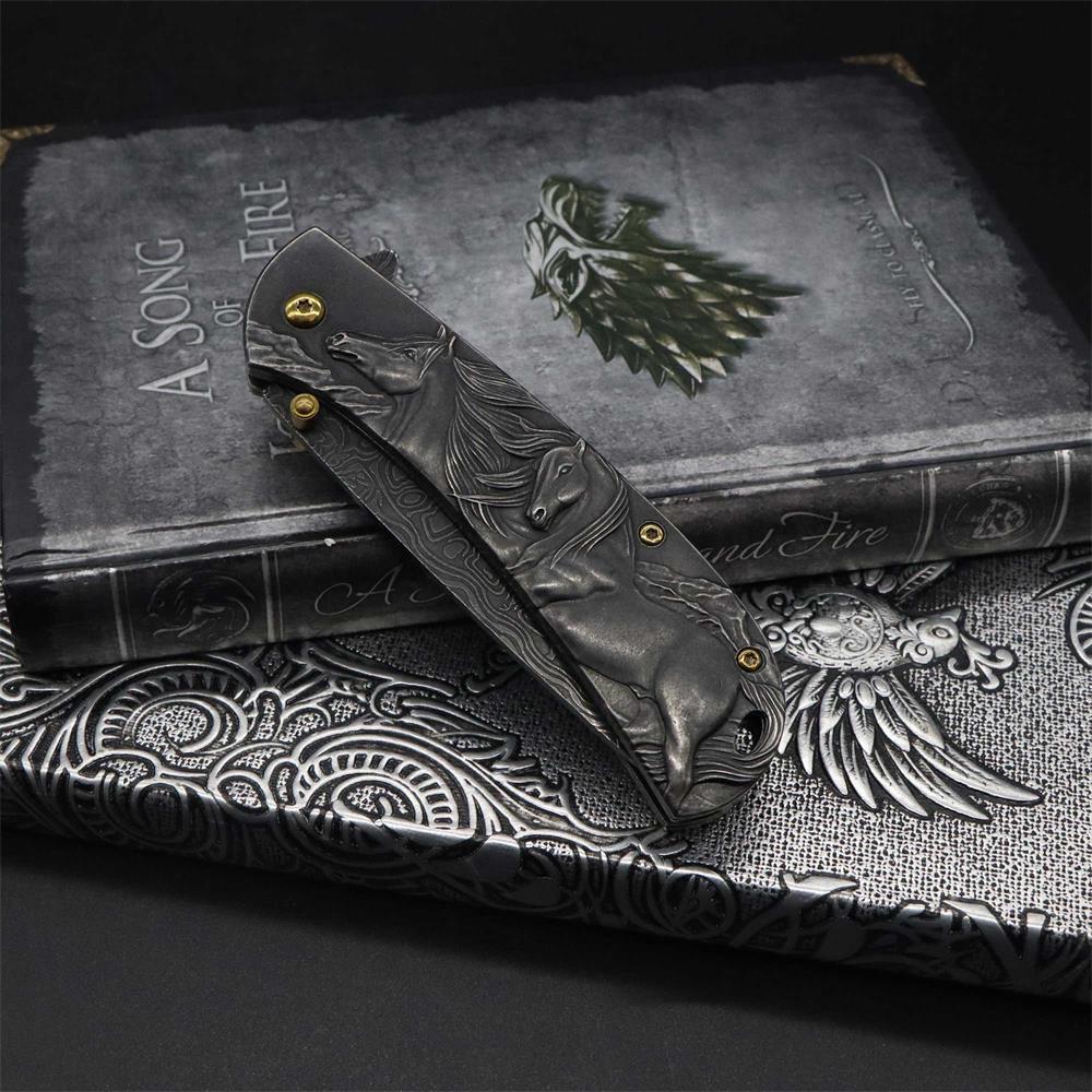 3D Horse Sculpture Folding Knife - Tophatter Daily Deals