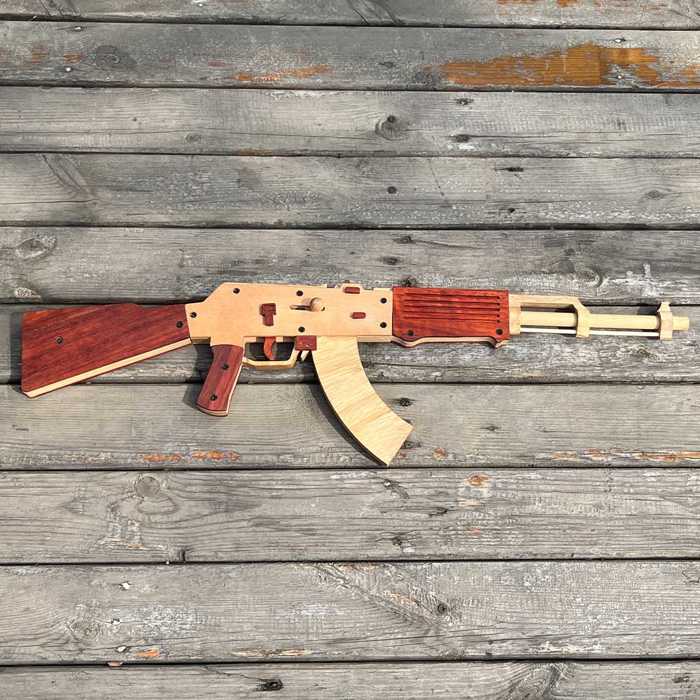 AK47 Wooden Replica Rubber Band Gun Model Kit - Tophatter Daily Deals