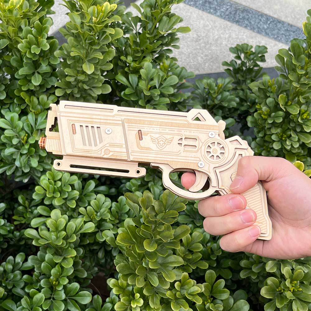 3D Wooden Rubber Band Gun Model Kit - Tophatter Daily Deals