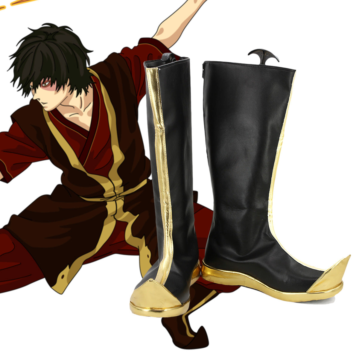 Avatar: The Last Airbender Zuko Black Shoes Cosplay Boots Shoes/Boots - Tophatter Daily Deals