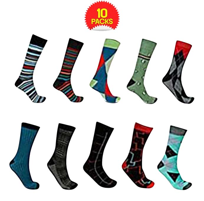 10-Pair John Weitz Mens Assorted Dress Socks Everything Else - Tophatter Daily Deals