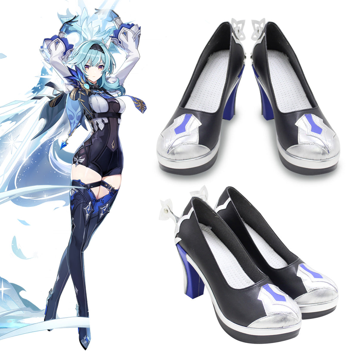 Genshin Impact Eula Silver Cosplay Shoes Shoes/Boots - Tophatter Daily Deals