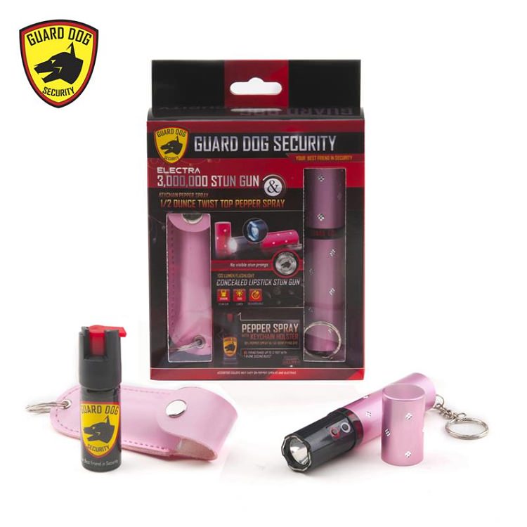 3 Million Volt Concealed Lipstick Stun Gun + Pepper Spray Gift Set Pink - Tophatter's Guns'N'Weapons Store Collectible Weapons - Tophatter Daily Deals