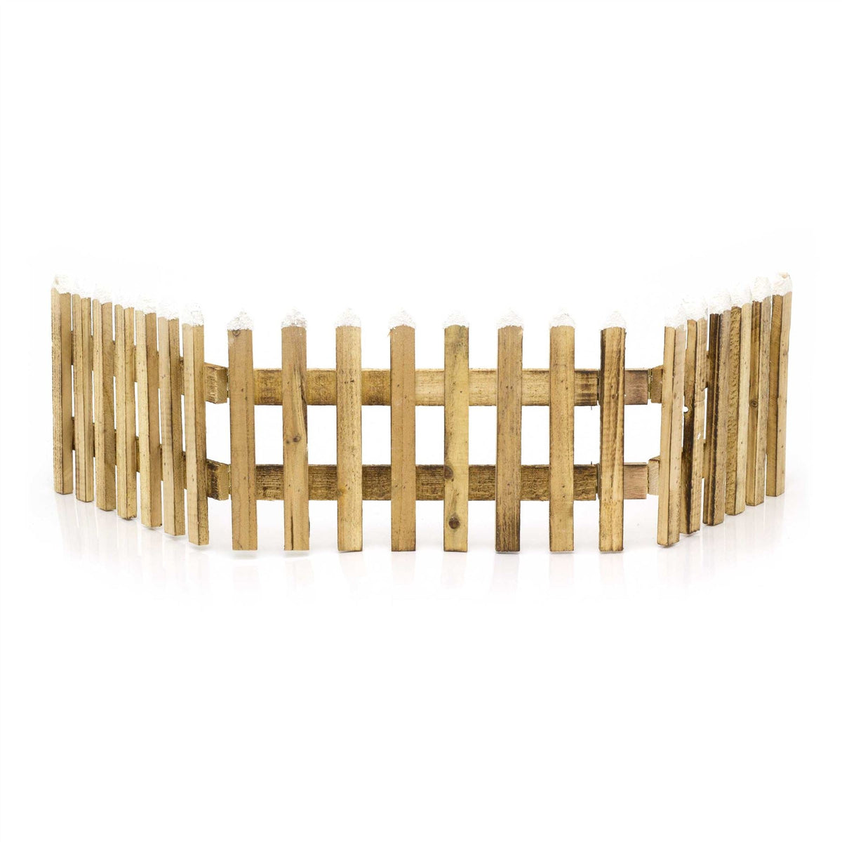 Christmas Miniature Wooden Fence Decoration | Snow Topped Mini Picket Fence | Christmas Tree Xmas Decoration Tree Skirt - Tophatter Daily Deals