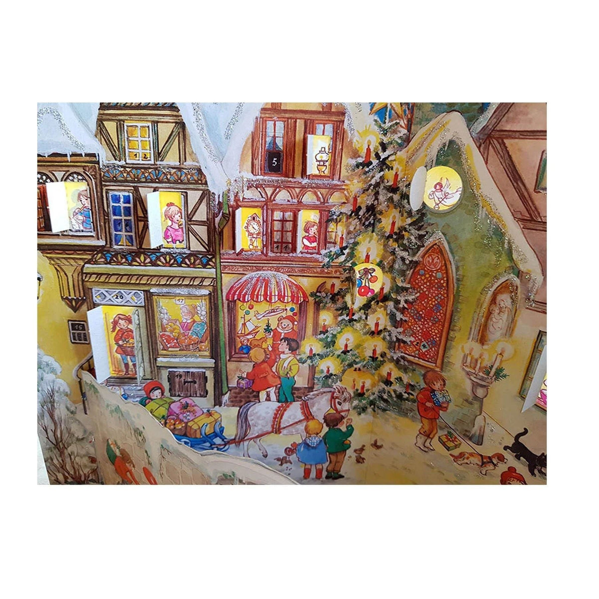 At the City Wall | 3D Freestanding Traditional Christmas Paper Advent Calendar Advent Calendar - Tophatter Daily Deals