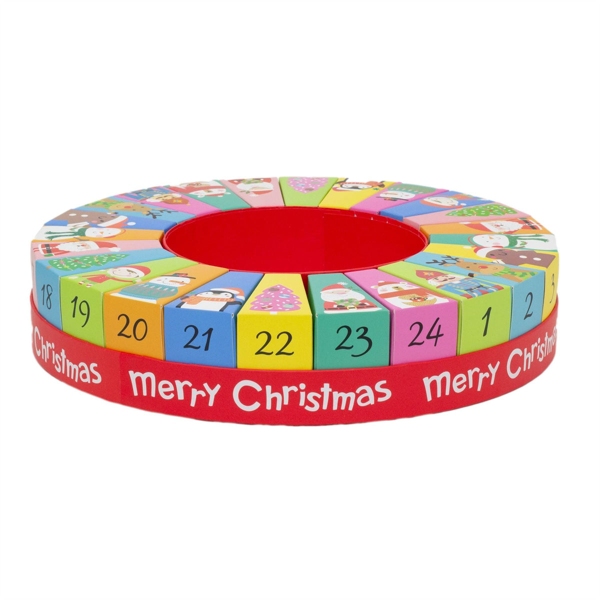 Round Fill Your Own Christmas Advent Calendar | Reusable Festive Wheel Calendar Advent Calendar - Tophatter Daily Deals