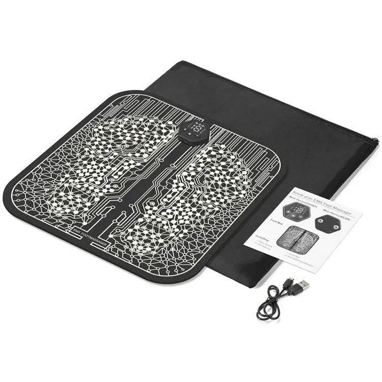 Experience Ultimate Pain Relief & Foot Comfort: EMS Stimulator Massager Foot Mat with 8 Modes and 19 Intensity Levels Foot Massagers - Tophatter Daily Deals