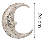 Gold Sparkling Moon Hanging Decoration | Glitter Crescent Moon Ornament - 24cm Ornament - Tophatter Daily Deals