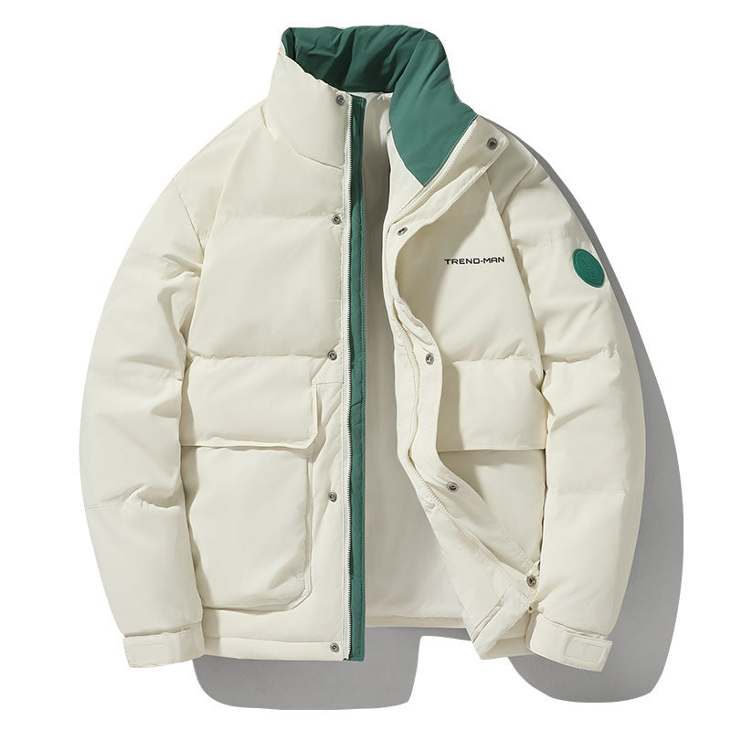 Insulating Men's Down Jacket - Stand Collar, Padded Winter White 3D Changing Face Moving Picture Frame - Tophatter Daily Deals