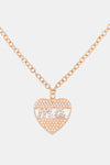 Heart Shape MA Rhinestone Pendant Necklace White One Size Necklaces - Tophatter Daily Deals