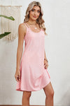 Eyelet Scoop Neck Double Strap Dress Blush Pink Casual Dresses - Tophatter Daily Deals