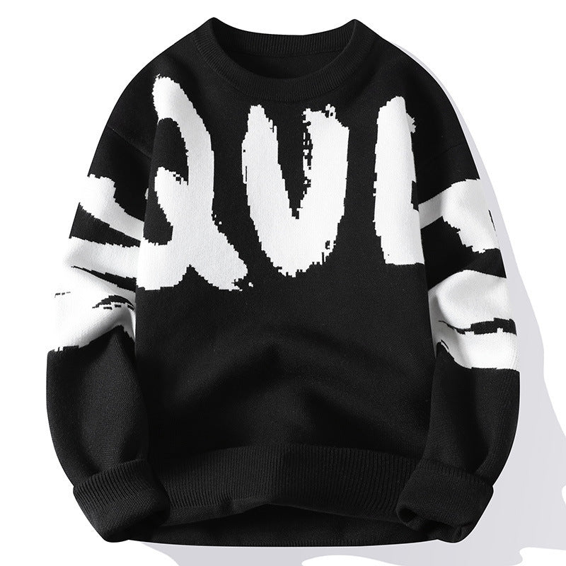 Warm Men's Sweater - Relaxed Crew, Polyester Knit, Winter 3D Changing Face Moving Picture Frame - Tophatter Daily Deals