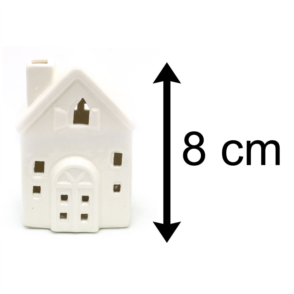 Mini LED White Ceramic House Lamp | Christmas Village Light Up House | Festive Night Light Christmas Decoration - Design Varies One Supplied LED House - Tophatter Daily Deals