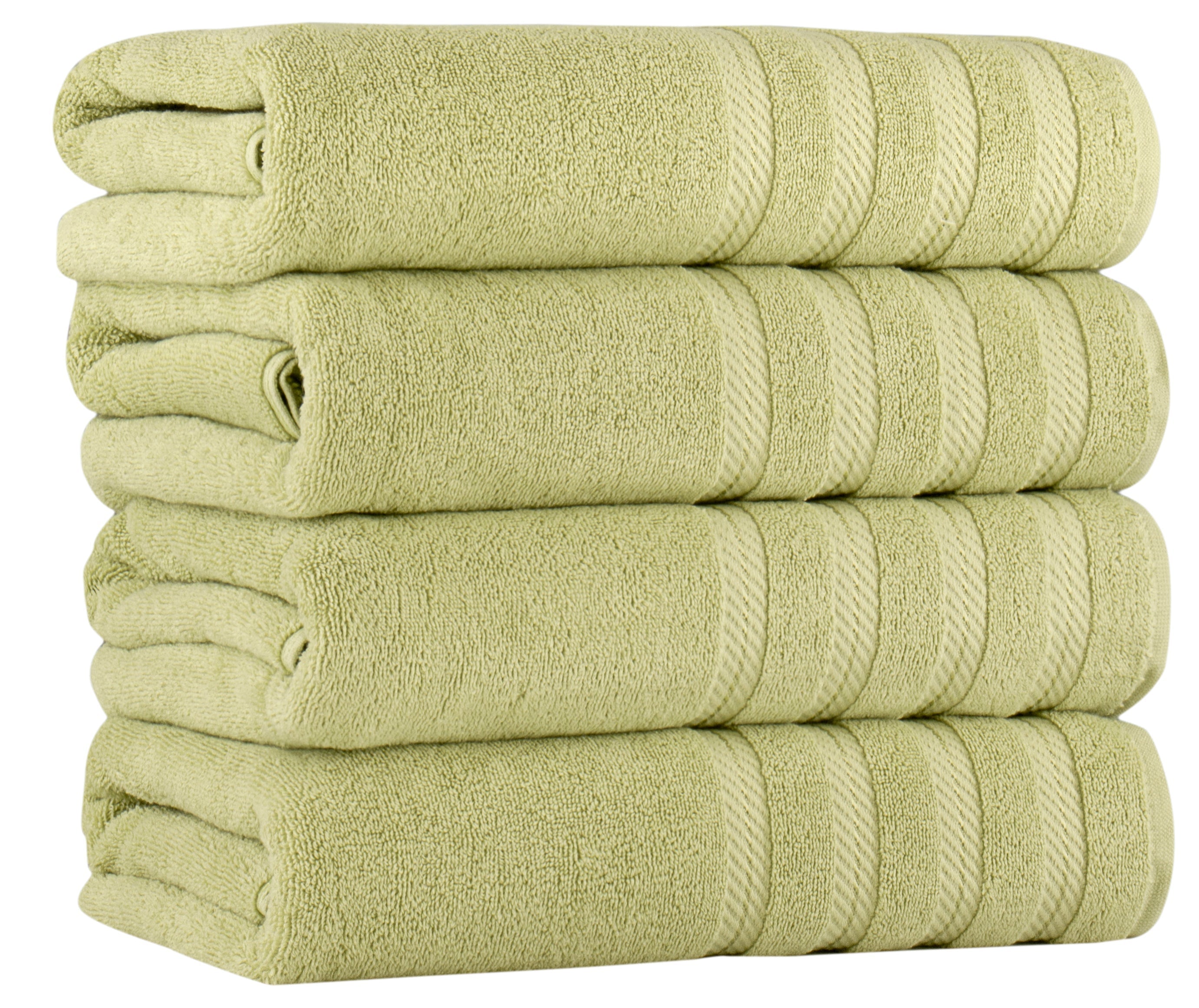 Antalya Turkish Cotton Luxury Bath Towels Set - 4 Pieces Pistachio Green Bath Towel - Tophatter Daily Deals