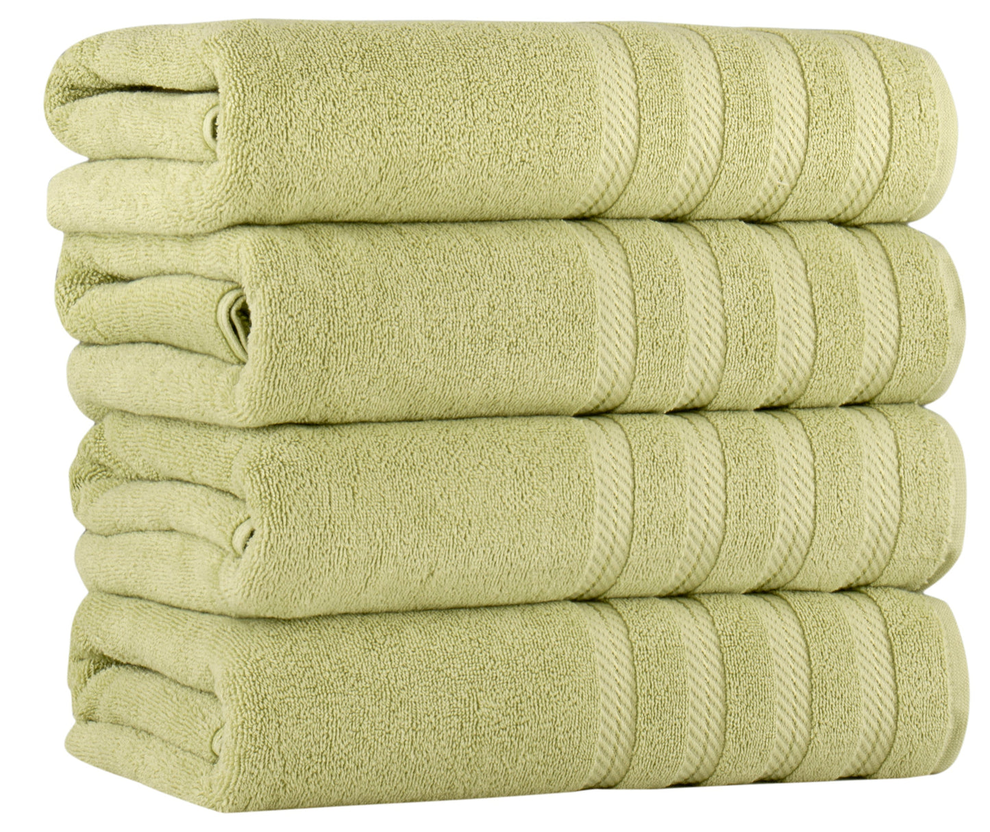 Antalya Turkish Cotton Luxury Bath Towels Set - 4 Pieces Pistachio Green Bath Towel - Tophatter Daily Deals