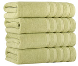 Antalya Turkish Cotton Luxury Bath Towels Set - 4 Pieces Pistachio Green Bath Towel - Tophatter Daily Deals
