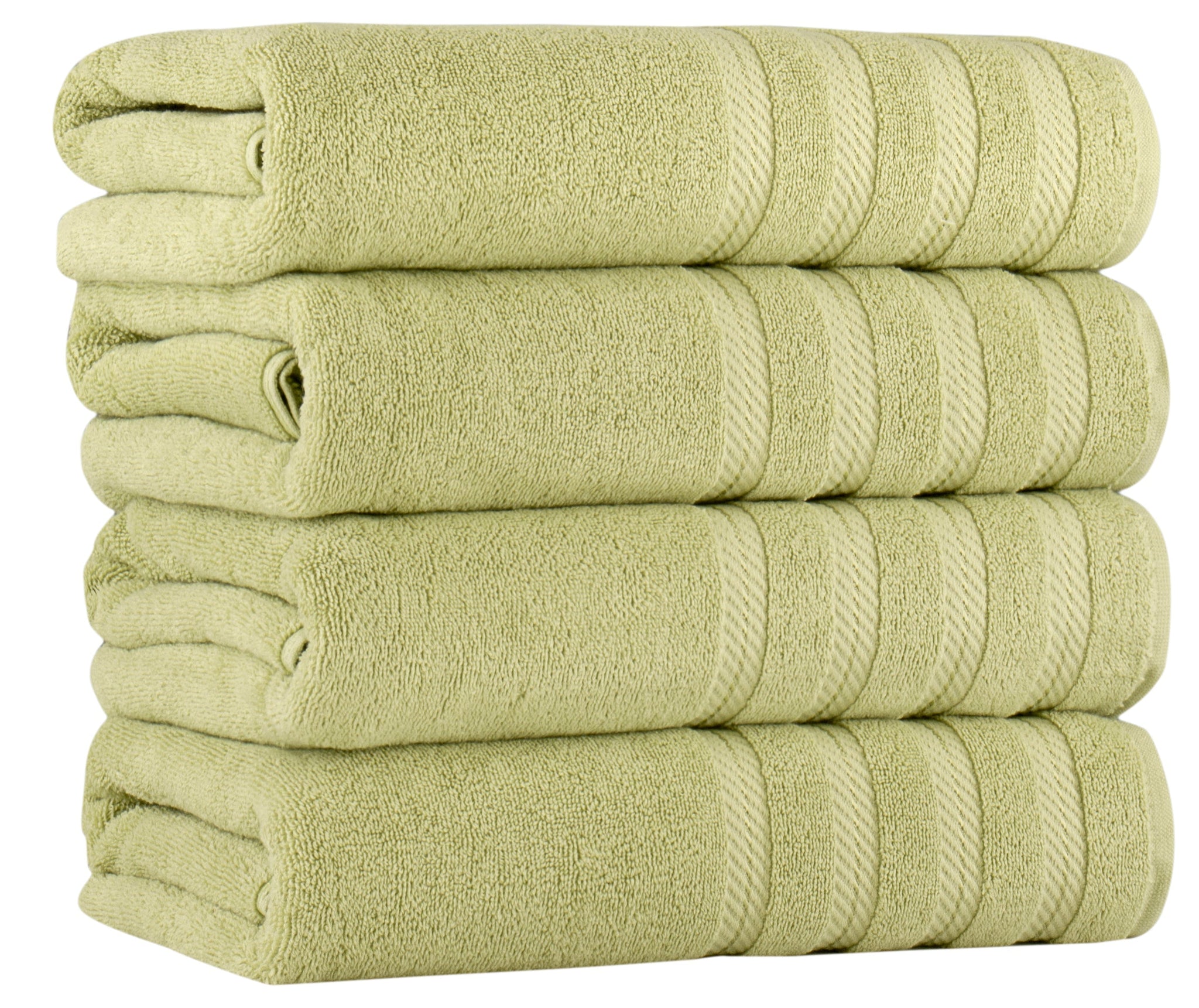 Antalya Turkish Cotton Luxury Bath Towels Set - 4 Pieces Pistachio Green Bath Towel - Tophatter Daily Deals
