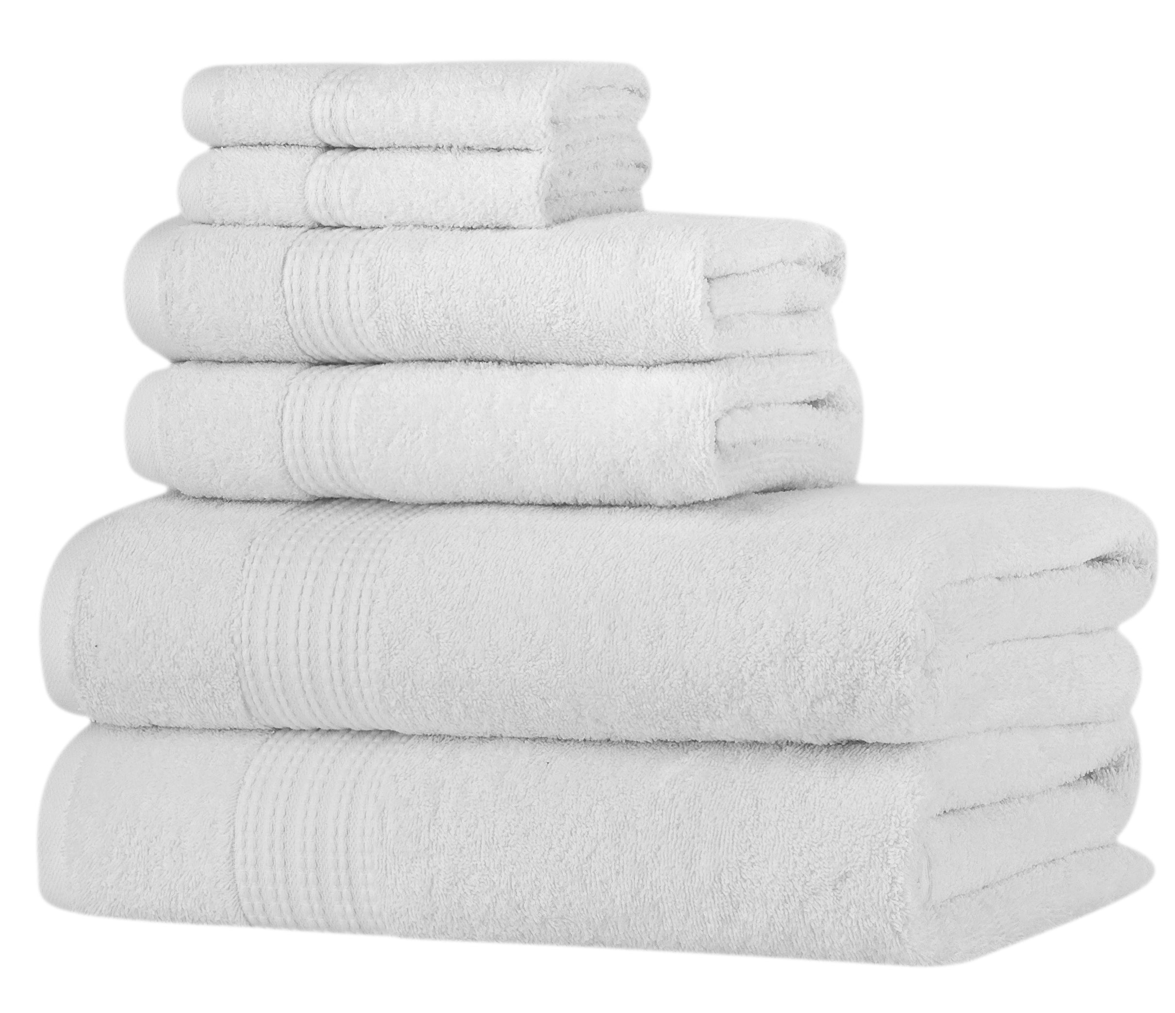 NINE WEST - GLARE PREMIUM LUXURY 6 PC BALE PACK TOWEL SET- 100% Turkish Cotton White Bath Towel - Tophatter Daily Deals
