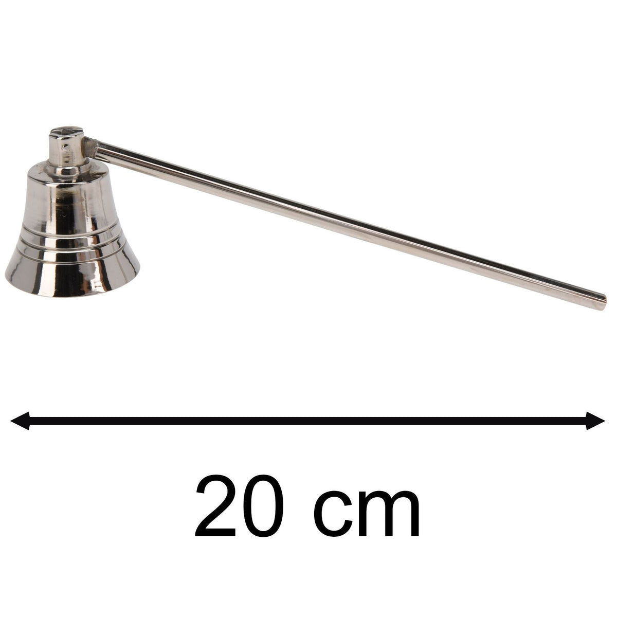 Silver Metal Bell Candle Snuffer | Long Handle Candle Wick Extinguisher - 20cm Candle Snuffer - Tophatter Daily Deals