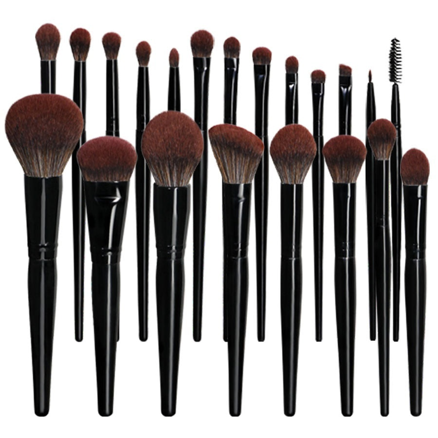 30 PCs Makeup Brush Set Soft Hair Eye Shadow Blush Face Powder Full Set 21 Colorful Brown Hair 0 - Tophatter Daily Deals