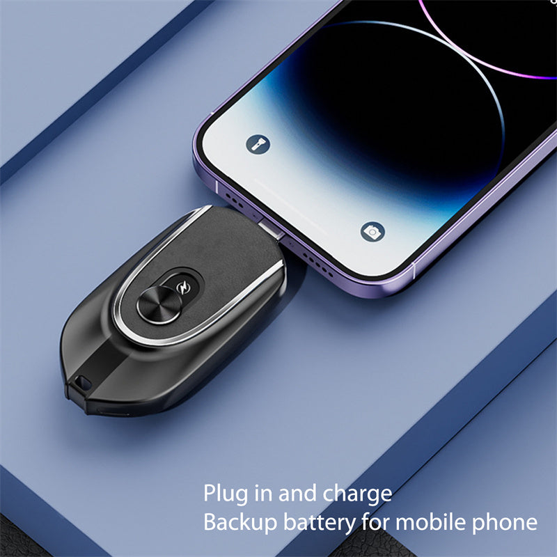 2 In 1 Mini Keychain Power Bank Keyring Hanging Buckle 2 Output Interfaces 5V 1200MAH Backup Power Bank Retractable Plug Waterproof Phone Charging Accessories 0 - Tophatter Daily Deals