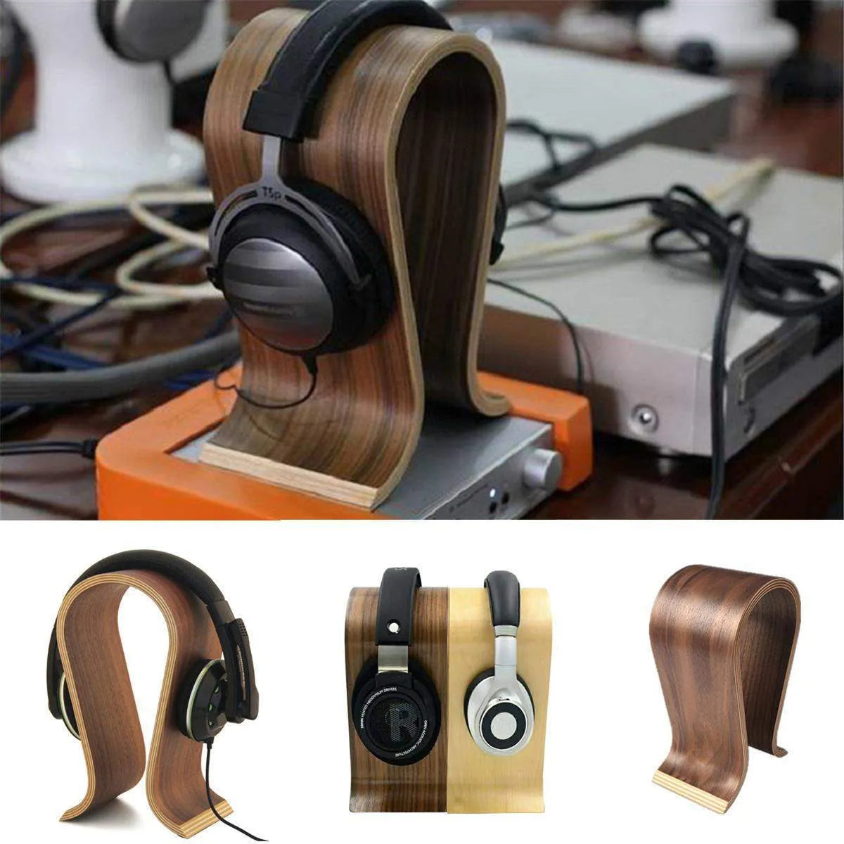 Headphone Stand Creative Solid Wood Computer Humidifier - Tophatter Daily Deals