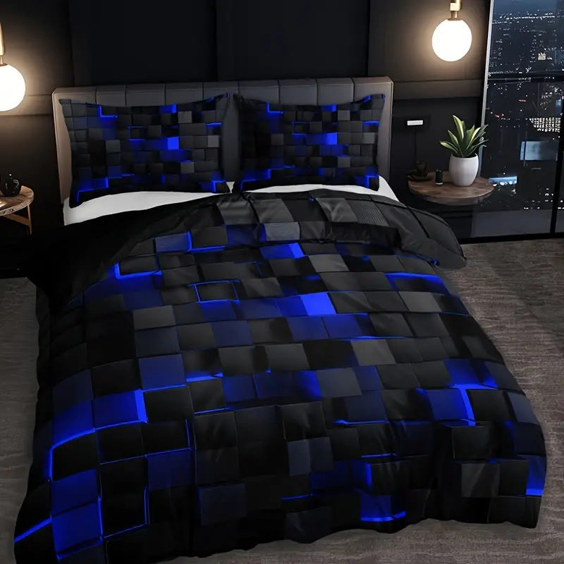 Abstract Grid Series Quilt Cover Digital Printing Bedding 6 Style 0 - Tophatter Daily Deals