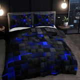 Abstract Grid Series Quilt Cover Digital Printing Bedding 6 Style 0 - Tophatter Daily Deals