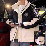 Insulating Mens Hooded Jacket - Boxy Relaxed Padded 9003 Black 3D Changing Face Moving Picture Frame - Tophatter Daily Deals