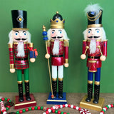 Traditional Christmas Nutcracker Soldier Wooden Figure with Moveable Parts 38cm Ornament - Tophatter Daily Deals
