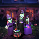 Witch Inflatable Luminous Halloween Yard Decor Outdoor 3D Changing Face Moving Picture Frame - Tophatter Daily Deals