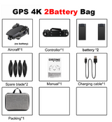 4K Aerial Camera New Product Remote Control Plane Black Two power 0 - Tophatter Daily Deals