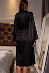 Leopard Tie Waist Satin Robe Sleep Dresses - Tophatter Daily Deals