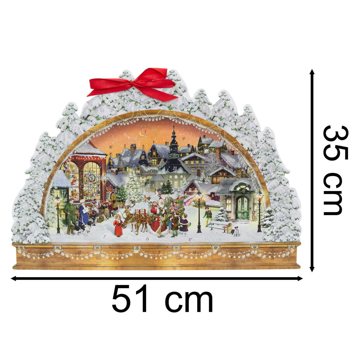 Victorian Christmas Arch Advent Calendar with Santa Scene & Ribbon Hanger Advent Calendar - Tophatter Daily Deals