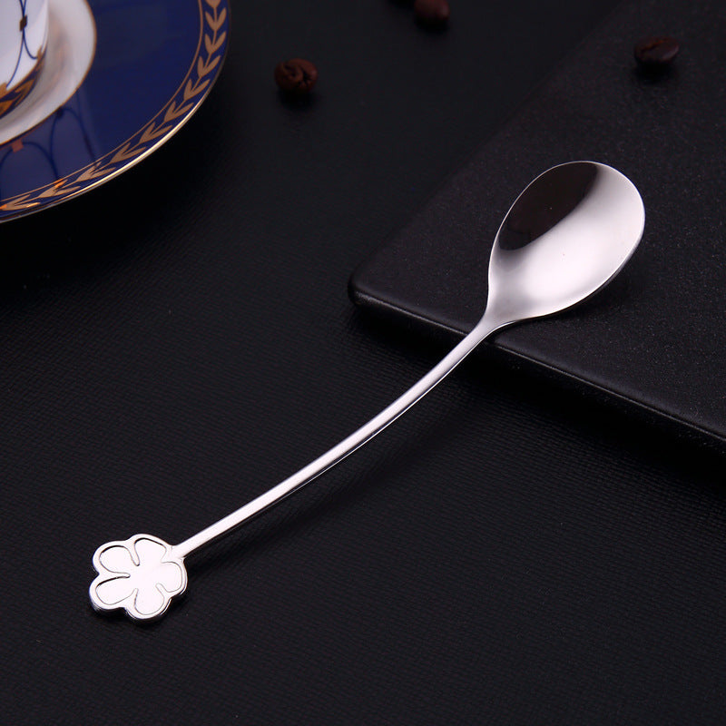304 Stainless Steel Spoon Gold Plated Dessert Spoon Coffee Stir Spoon Stainless Steel Ice Bar Spoon White 0 - Tophatter Daily Deals