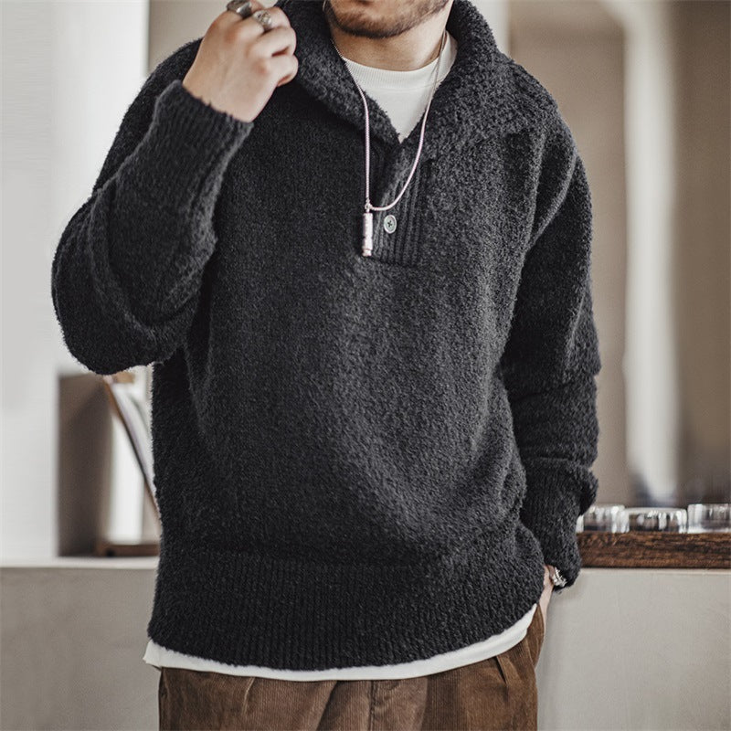 Insulating Men's Shawl Sweater - Sherpa Pullover, Winter 3D Changing Face Moving Picture Frame - Tophatter Daily Deals