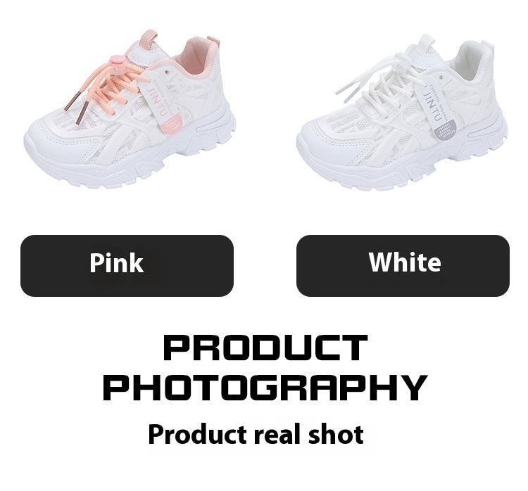 Boys 'and Girls' Comfortable Breathable Running White ' Shoes For Student 0 - Tophatter Daily Deals