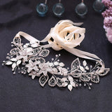 Bride Waist Seal Handmade Belt Rhinestone Wedding Dress Ivory ribbon 0 - Tophatter Daily Deals