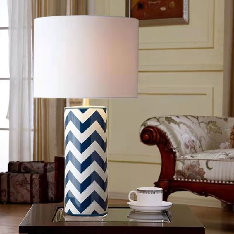 American Country Ceramic Table Lamp Blue 0 - Tophatter Daily Deals